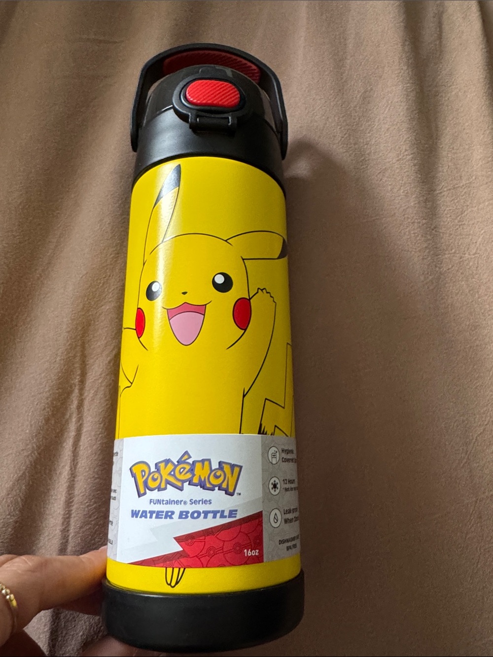 Pikachu Yellow Stainless Steel Water Bottle - 16oz
